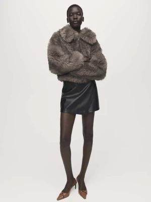 Spódnicospodenki ze sztucznej skóry czarny - Kobieta - - MANGO