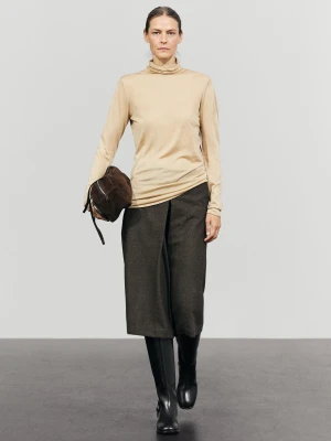 Spódnicospodnie Z Domieszką Wełny - Brązowy - Massimo Dutti - Female