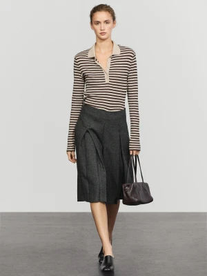 Spódnicospodnie Z Zakładkami - Szary - Massimo Dutti - Female