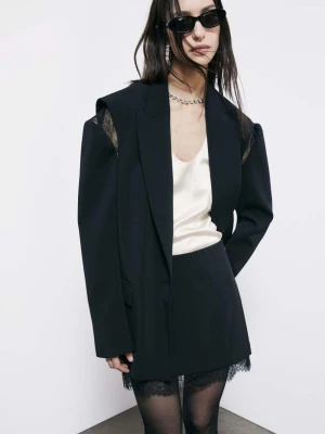 Spódniczka mini z krepy z koronką PATRIZIA PEPE