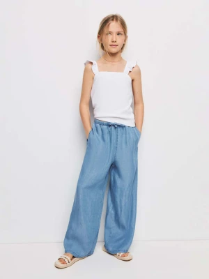 Spodnie 100% lyocell średni niebieski - Dzieci - lata - MANGO KIDS