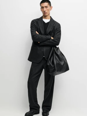 Spodnie 100% Wełna Total Look - Szary - Massimo Dutti - Male