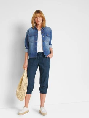 Spodnie 3/4 z mieszanki bawełny z lnem bonprix