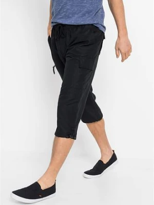 Spodnie 3/4 z mikrofibry w fasonie regular fit BonPrix czarny
