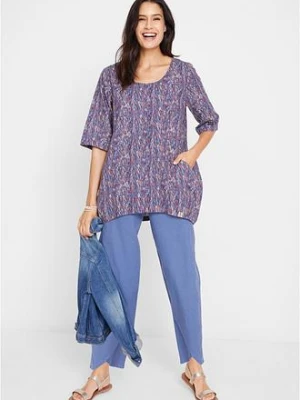 Spodnie 3/4 z przewiewnej mieszanki lnu bonprix