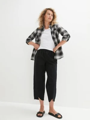 Spodnie 3/4 z przewiewnej mieszanki lnu bonprix