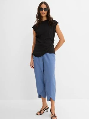 Spodnie 3/4 z przewiewnej mieszanki lnu bonprix