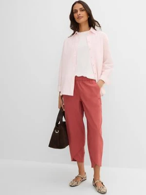 Spodnie 3/4 z przewiewnej mieszanki lnu bonprix