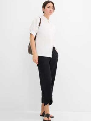 Spodnie 3/4 z przewiewnej mieszanki lnu bonprix