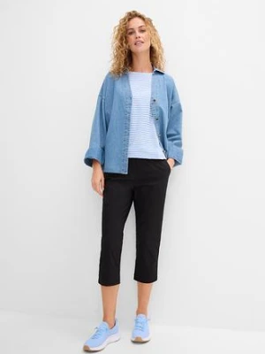 Spodnie 3/4 z wiązanym paskiem bonprix