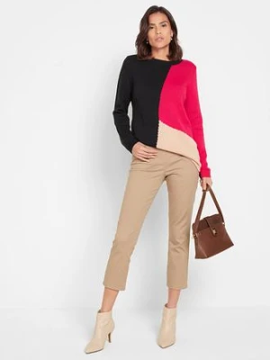 Spodnie 7/8 z gumką w talii, ze stretchem bonprix