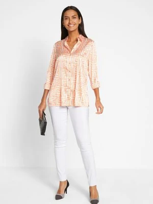 Spodnie 7/8 z gumką w talii, ze stretchem bonprix