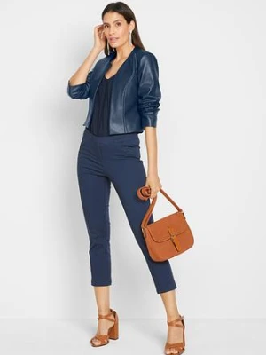 Spodnie 7/8 z gumką w talii, ze stretchem bonprix