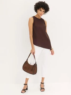 Spodnie 7/8 z gumką w talii, ze stretchem bonprix