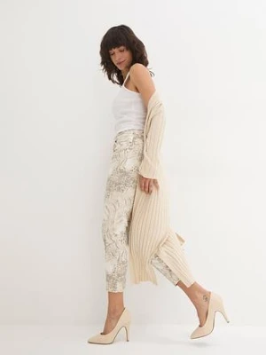 Spodnie 7/8 z nadrukiem, z domieszką stretchu bonprix