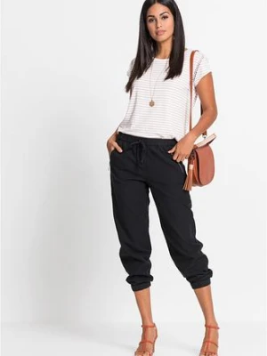 Spodnie 7/8 z przewiewnej mieszanki lnu bonprix