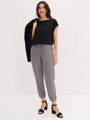 Spodnie 7/8 z przewiewnej mieszanki lnu bonprix