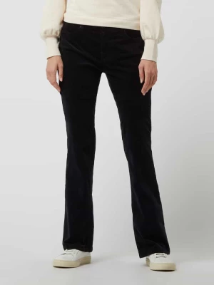 Spodnie aksamitne z poszerzaną nogawką z dodatkiem streczu model ‘Vic’ RAFFAELLO ROSSI