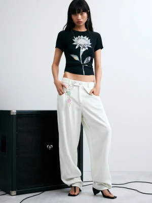 Spodnie baggy z guzikami Desigual