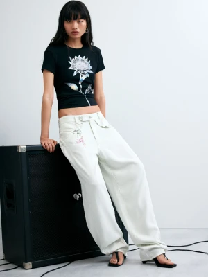 Spodnie baggy z guzikami Desigual