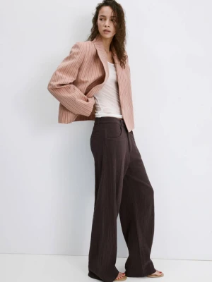 Spodnie balloon z bawełny czekoladowy - Kobieta - - MANGO