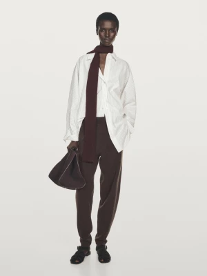 Spodnie Balloon Ze 100% Kaszmiru - Brązowy - - Massimo Dutti - Kobieta