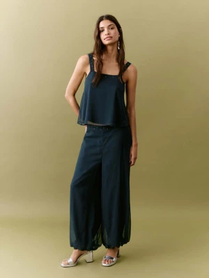 Spodnie balloon ze zdobieniami granatowy - Dziewczyna - - MANGO TEEN