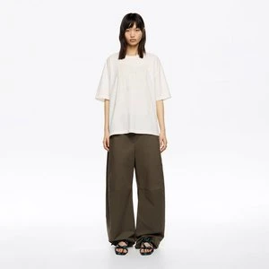 Spodnie barrel regulowane ciemny khaki BIMBA Y LOLA
