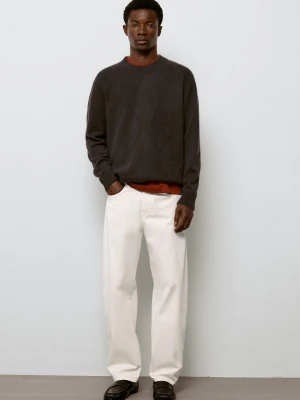Spodnie Barrel Z Popeliny W Stylu Jeansowym - Popielaty - Massimo Dutti - Male