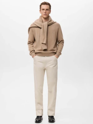 Spodnie bawełniane regular fit piaskowy - Mężczyzna - - MANGO MAN