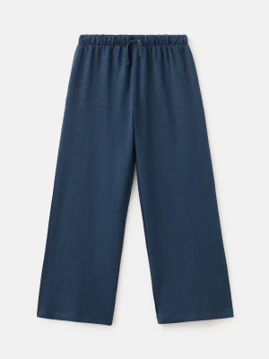 Spodnie bawełniane ściągane troczkami ciemnogranatowy - Dzieci - lata - MANGO KIDS