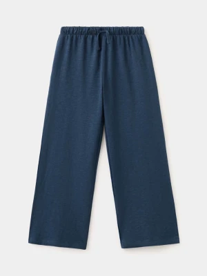 Spodnie bawełniane ściągane troczkami ciemnogranatowy - Dzieci - lata - MANGO KIDS