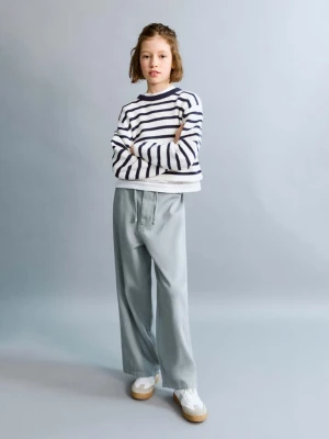 Spodnie bawełniane ściągane troczkami niebieski - Dzieci - lata - MANGO KIDS