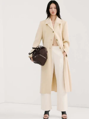 Spodnie bawełniane z elastycznym pasem pastelowy żółty - Kobieta - - MANGO