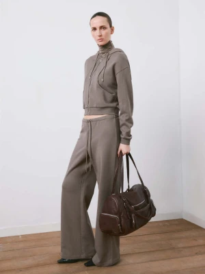 Spodnie bawełniane z elastycznym pasem szary - Kobieta - - MANGO