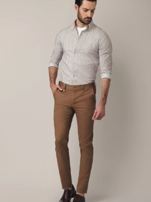 Spodnie Beżowe Chino z Elastycznym Pasem z Bawełną Mikkeli Lancerto