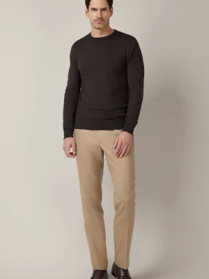 Spodnie Beżowe Wełniane z Elastycznym Pasem Artemio Lancerto