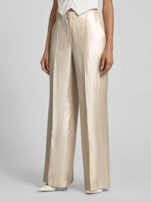 Spodnie błyszczące z mieszanki wiskozy i lnu RAFFAELLO ROSSI