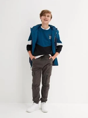 Spodnie bojówki chłopięce, z gumką w talii, regular fit, z czystej bawełny bonprix