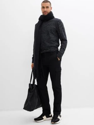 Spodnie bojówki ocieplane ze stretchem, regular fit, prosta nogawka bonprix