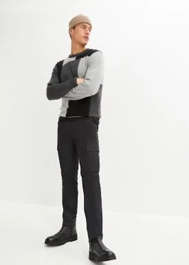 Spodnie bojówki Regular Fit, z zakładkami poniżej paska w talii, Tapered bonprix