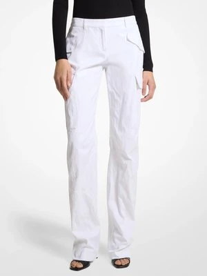 Spodnie bojówki z marszczonej gabardyny bawełnianej MICHAEL KORS COLLECTION