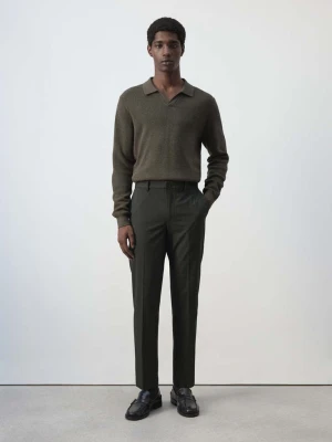 Spodnie Bologna cropped slim fit khaki - Mężczyzna - MANGO MAN