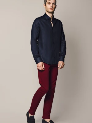 Spodnie Bordowe z Bawełną Chino Dennis Lancerto