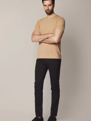 Spodnie Brązowe Chino z Bawełną Maroko Lancerto