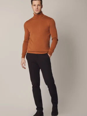 Spodnie Brązowe Chino z Bawełną Monaco Lancerto