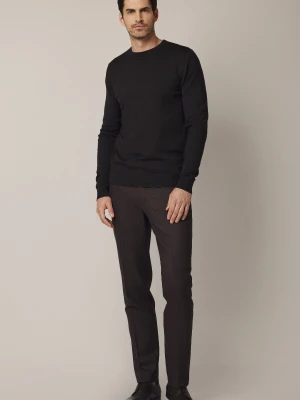 Spodnie Brązowe Wełniane z Elastycznym Pasem Artemio Lancerto