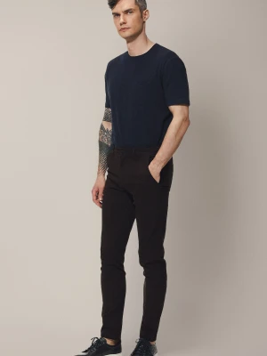 Spodnie Brązowe z Bawełną Chino Gareth Lancerto