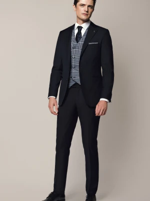 Spodnie Business Mix z Wełną Granat Lancerto