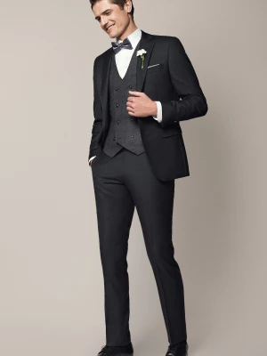 Spodnie Business Mix z Wełną Popiel Lancerto